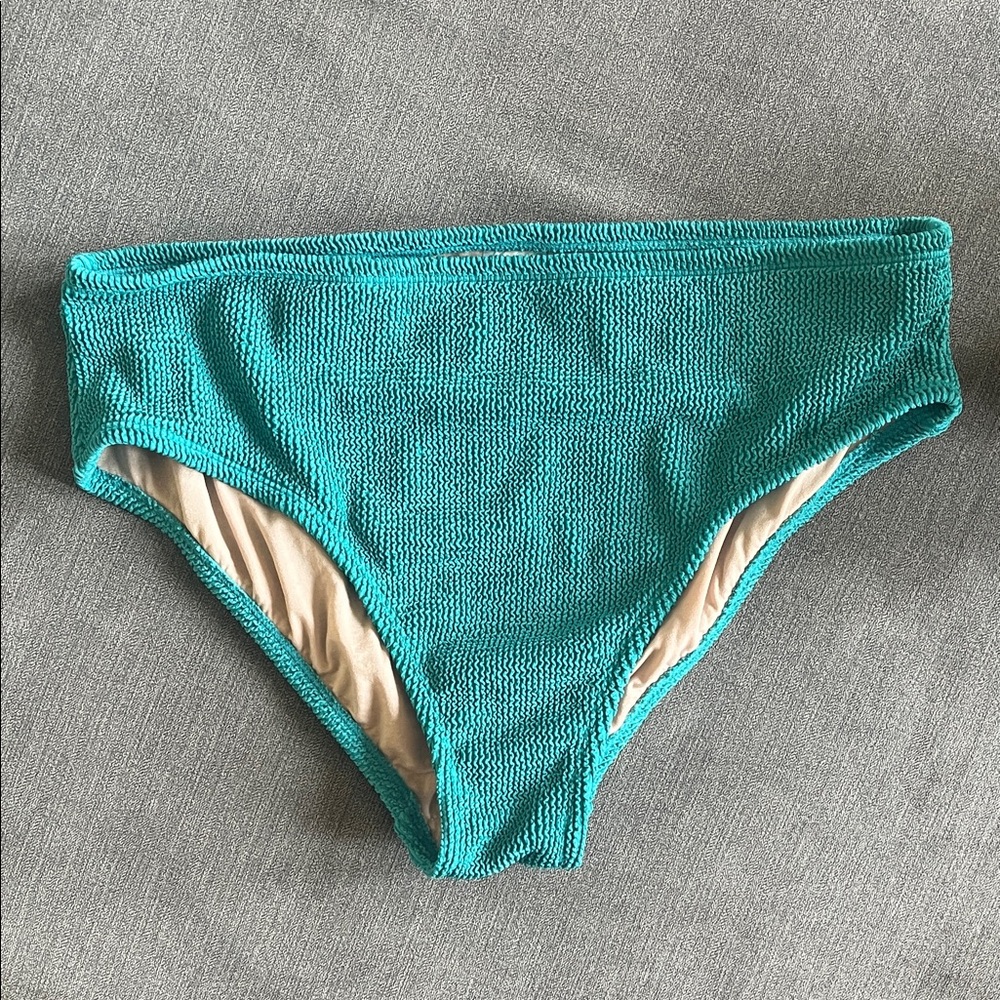 Kona Sol Teal and Beige Bikini Bottoms